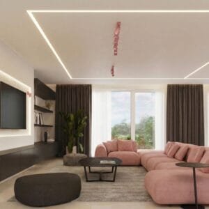 Ring 4-Light Ceiling Bar - Pink Uncategorized Great Lighting UK Ltd