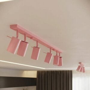 Ring 4-Light Ceiling Bar - Pink Uncategorized Great Lighting UK Ltd
