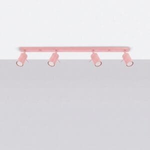 Ring 4-Light Ceiling Bar - Pink Uncategorized Great Lighting UK Ltd