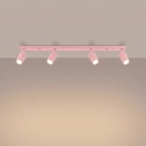 Ring 4-Light Ceiling Bar - Pink Uncategorized Great Lighting UK Ltd
