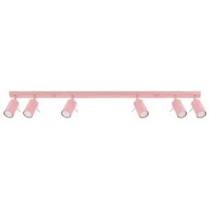 Ring 6-Light Ceiling Bar - Pink 6 Light Spotlights Great Lighting UK Ltd