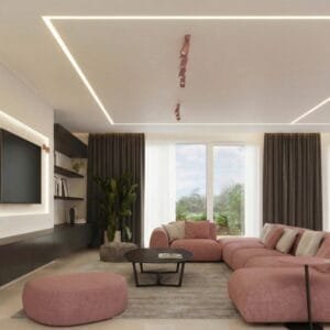 Ring 6-Light Ceiling Bar - Pink 6 Light Spotlights Great Lighting UK Ltd