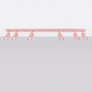 Ring 6-Light Ceiling Bar - Pink 6 Light Spotlights Great Lighting UK Ltd