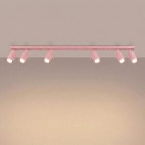 Ring 6-Light Ceiling Bar - Pink 6 Light Spotlights Great Lighting UK Ltd