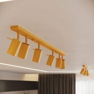 Ring 2-Light Ceiling Bar - Yellow Uncategorized Great Lighting UK Ltd