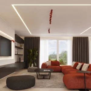 Ring 2-Light Ceiling Bar - Red 2 Light Spotlight Great Lighting UK Ltd