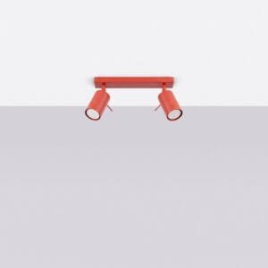 Ring 2-Light Ceiling Bar - Red Uncategorized Great Lighting UK Ltd