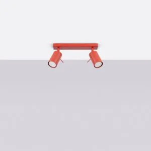 Ring 2-Light Ceiling Bar - Red 2 Light Spotlight Great Lighting UK Ltd