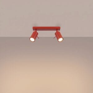 Ring 2-Light Ceiling Bar - Red Uncategorized Great Lighting UK Ltd