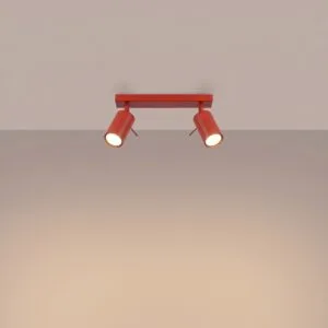 Ring 2-Light Ceiling Bar - Red 2 Light Spotlight Great Lighting UK Ltd