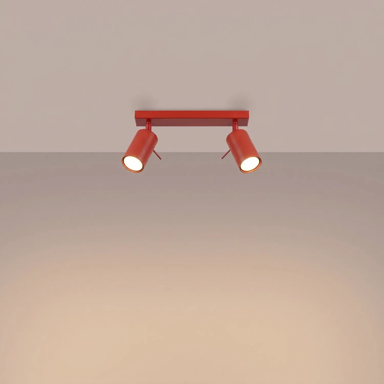 Ring 2-Light Ceiling Bar - Red 2 Light Spotlight Great Lighting UK Ltd
