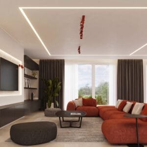 Ring 3-Light Ceiling Bar - Red Uncategorized Great Lighting UK Ltd