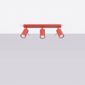 Ring 3-Light Ceiling Bar - Red Uncategorized Great Lighting UK Ltd