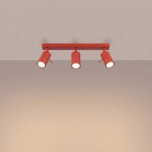 Ring 3-Light Ceiling Bar - Red Uncategorized Great Lighting UK Ltd