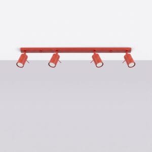 Ring 4-Light Ceiling Bar - Red Uncategorized Great Lighting UK Ltd