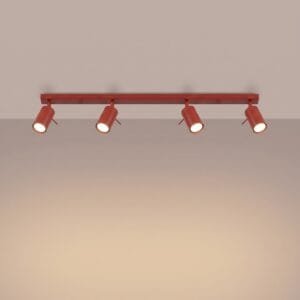 Ring 4-Light Ceiling Bar - Red Uncategorized Great Lighting UK Ltd