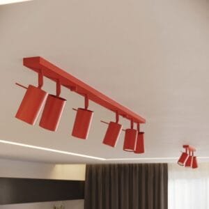 Ring 6-Light Ceiling Bar - Red Uncategorized Great Lighting UK Ltd