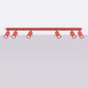 Ring 6-Light Ceiling Bar - Red Uncategorized Great Lighting UK Ltd