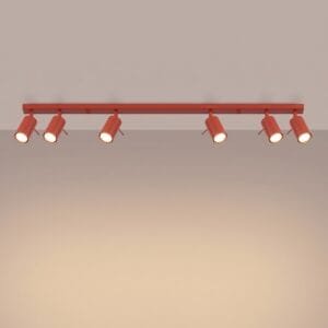 Ring 6-Light Ceiling Bar - Red Uncategorized Great Lighting UK Ltd