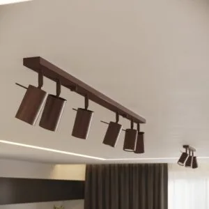 Ring 2-Light Ceiling Bar - Brown 2 Light Spotlight Great Lighting UK Ltd