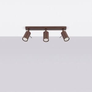 Ring 3-Light Ceiling Bar - Brown Uncategorized Great Lighting UK Ltd