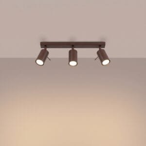 Ring 3-Light Ceiling Bar - Brown Uncategorized Great Lighting UK Ltd