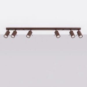 Ring 6-Light Ceiling Bar - Brown Uncategorized Great Lighting UK Ltd