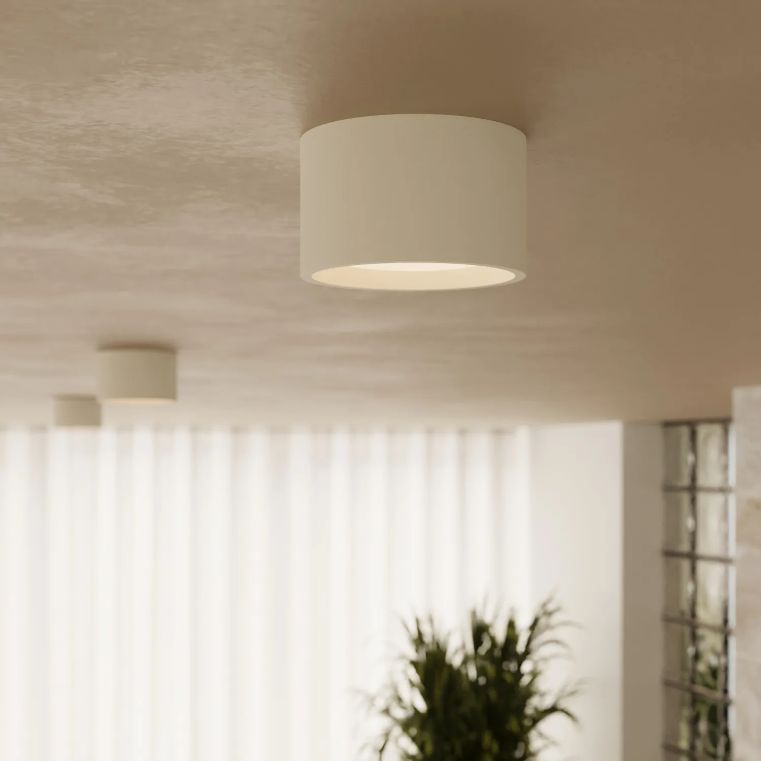 MODO 1 Beige Ceiling Light Single Kitchen Spotlights Great Lighting UK Ltd