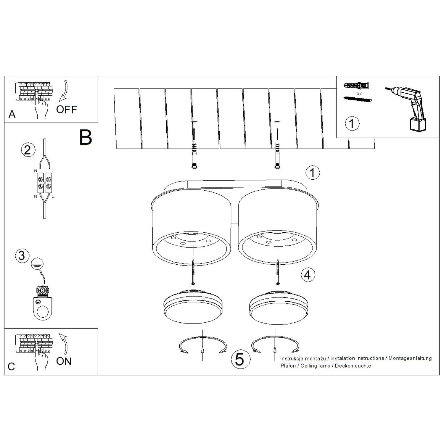 MODO 2 Beige Ceiling Light Uncategorized Great Lighting UK Ltd