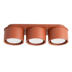 MODO 3 Red Ochre Ceiling Light 3 Light Spotlights Great Lighting UK Ltd