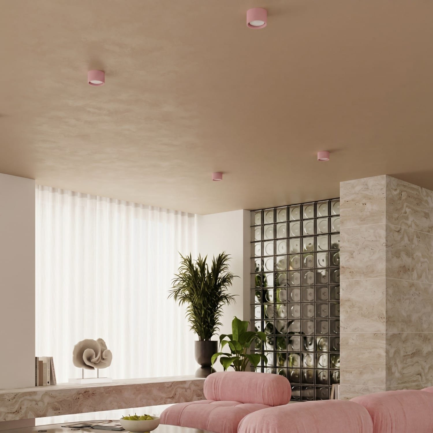 MODO 1 Pink Ceiling Light Uncategorized Great Lighting UK Ltd