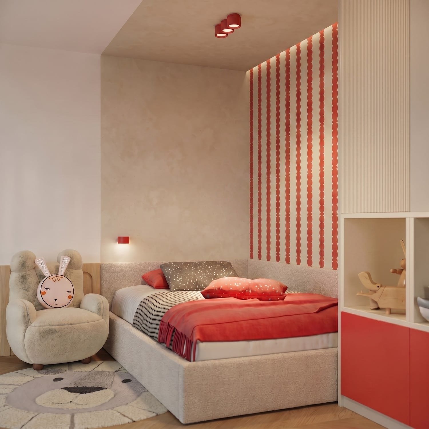 MODO 3 Red Ceiling Light Uncategorized Great Lighting UK Ltd