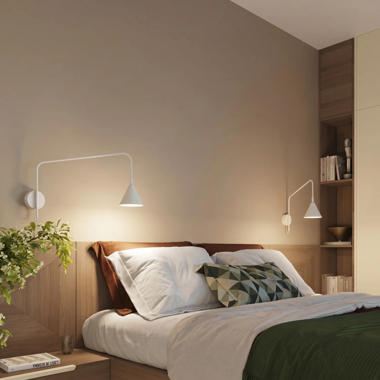 Switched NOX Wall Light - White Modern Adjustable Wall Lights Great Lighting UK Ltd