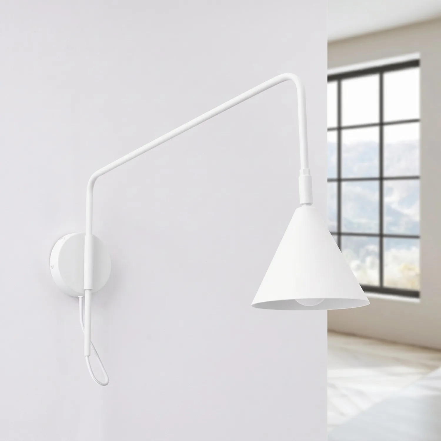Switched NOX Wall Light - White Modern Adjustable Wall Lights Great Lighting UK Ltd