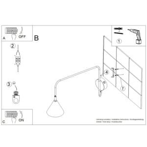 Switched NOX Wall Light - Black Uncategorized Great Lighting UK Ltd