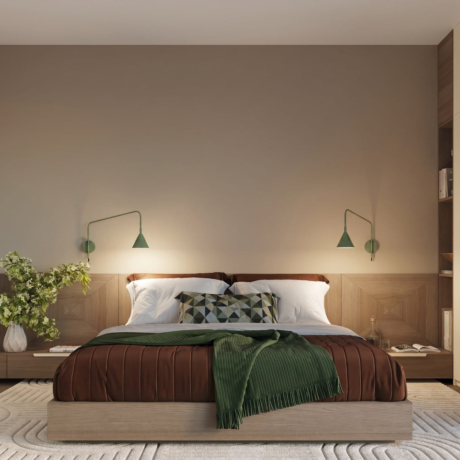Switched NOX Wall Light - Olive Green Uncategorized Great Lighting UK Ltd