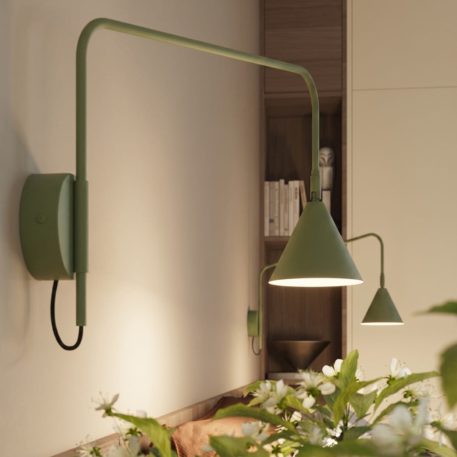 Switched NOX Wall Light - Olive Green Uncategorized Great Lighting UK Ltd