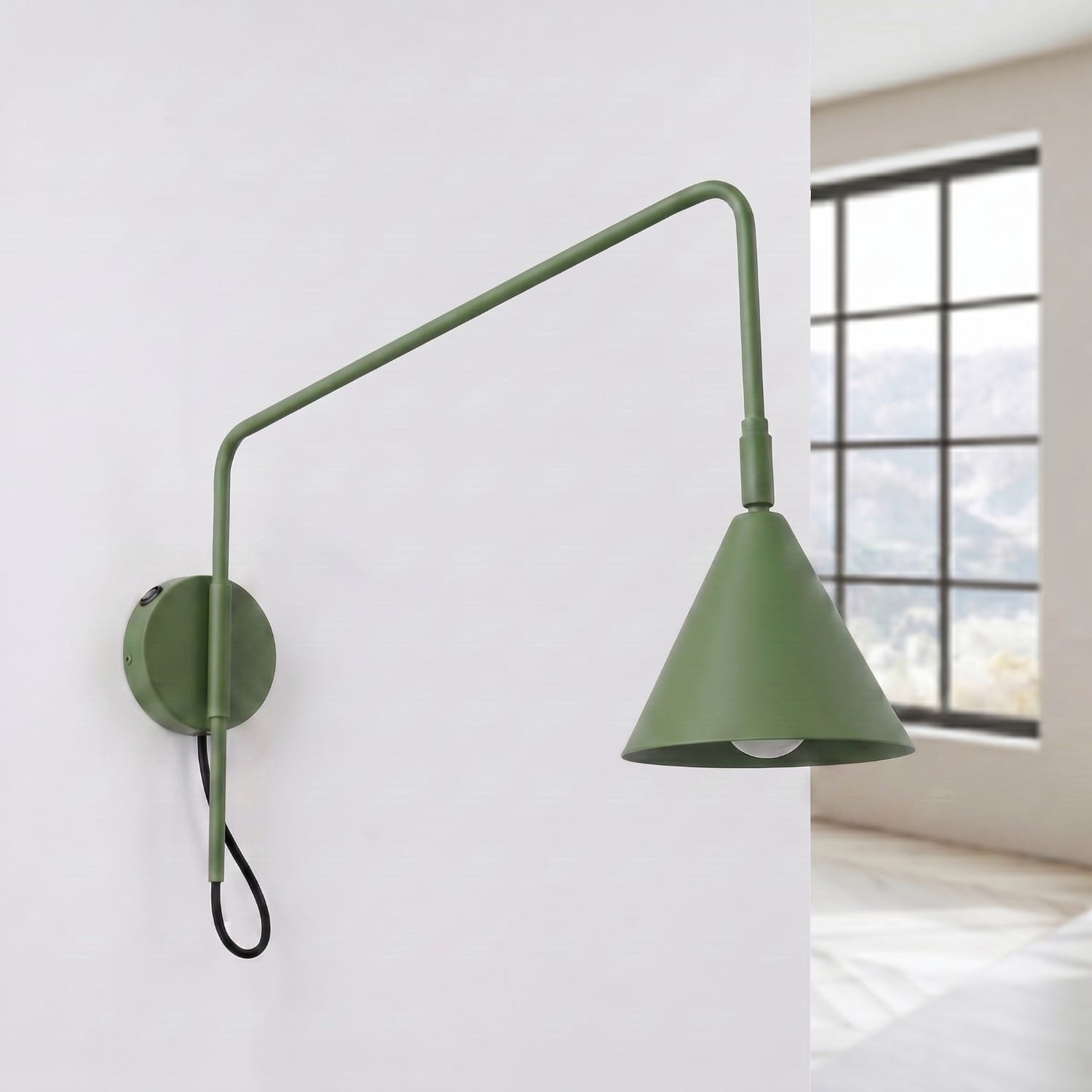 Switched NOX Wall Light - Olive Green Uncategorized Great Lighting UK Ltd