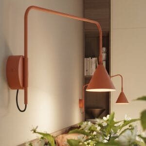 Switched NOX Wall Light - Red Ochre Modern Adjustable Wall Lights Great Lighting UK Ltd