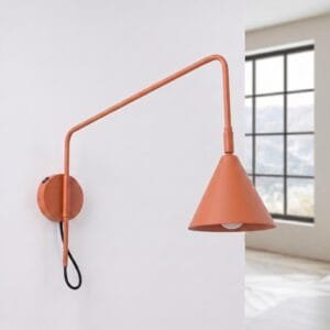 Switched NOX Wall Light - Red Ochre Modern Adjustable Wall Lights Great Lighting UK Ltd