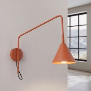 Switched NOX Wall Light - Red Ochre Modern Adjustable Wall Lights Great Lighting UK Ltd
