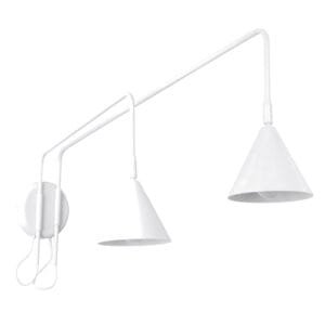 Switched NOX Twin Arm Wall Light - White Uncategorized Great Lighting UK Ltd