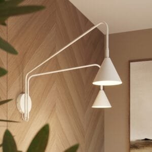 Switched NOX Twin Arm Wall Light - White Uncategorized Great Lighting UK Ltd