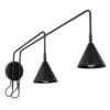 Switched NOX Twin Arm Wall Light - Black Uncategorized Great Lighting UK Ltd