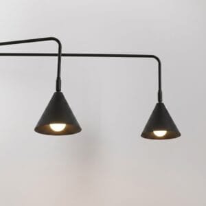 Switched NOX Twin Arm Wall Light - Black Uncategorized Great Lighting UK Ltd