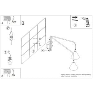 Switched NOX Twin Arm Wall Light - Natural Double Wall Lights Great Lighting UK Ltd