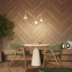 Switched NOX Twin Arm Wall Light - Natural Double Wall Lights Great Lighting UK Ltd