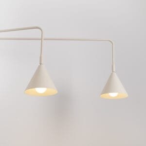 Switched NOX Twin Arm Wall Light - Natural Double Wall Lights Great Lighting UK Ltd