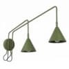 Switched NOX Twin Arm Wall Light - Olive Green Uncategorized Great Lighting UK Ltd