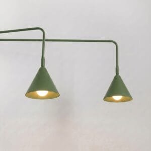 Switched NOX Twin Arm Wall Light - Olive Green Uncategorized Great Lighting UK Ltd
